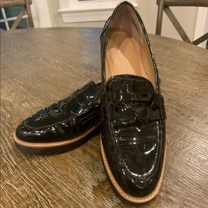 Franco Sarto black patent loafer